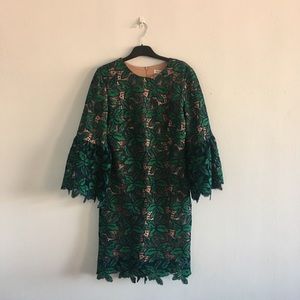 Dress the Population green floral lace dress